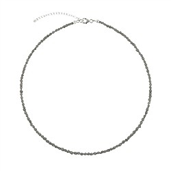 241018240030 Kette Diamant (grau), Rohkristalle (2,5mm), rhodiniert, Verlängerungskettchen | Marco Schreier