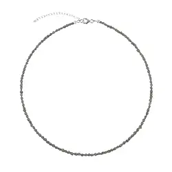 241018240030 Kette Diamant (grau), Rohkristalle (2,5mm), rhodiniert, Verlängerungskettchen | Marco Schreier