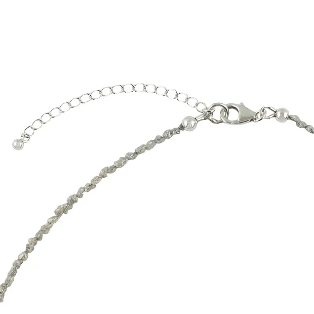 Diamond necklace (gray), rough crystals (2.0 - 2.5mm), rhodiniert | Marco Schreier