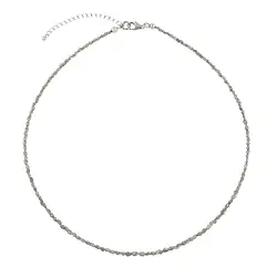 241018240031 Diamond necklace (gray), rough crystals (2.0 - 2.5mm), rhodiniert, extension chain | Marco Schreier