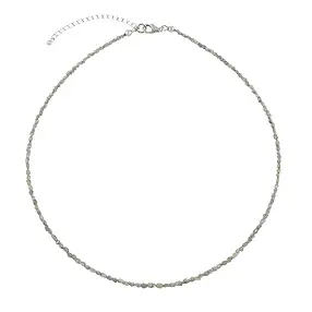 Kette Diamant (grau), Rohkristalle (2,0 - 2,5mm), rhodiniert | Marco Schreier
