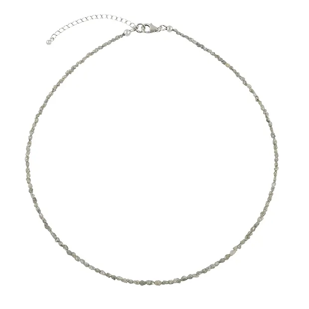 Collana Diamante (grigio), cristalli grezzi (2,0 - 2,5 mm), rodiato, catena di estensione | Marco Schreier