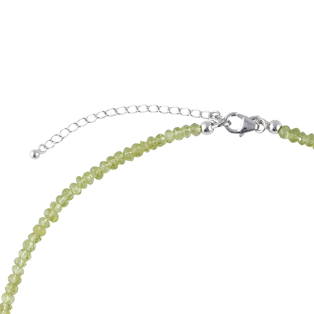 Collana a bottoni di Peridoto (2,5 x 5 mm), Ammolita, rodiata, catena di prolunga | Marco Schreier