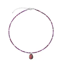 241018250007 Collier Rubin Würfel (3mm), Ammolith, rhodiniert, Verlängerungskettchen | Marco Schreier