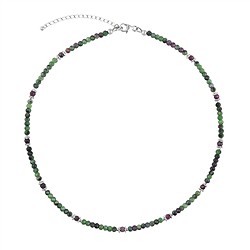 241018250030 Collana Atelier Rubino-zoisite, bottone sfaccettato, rodiato | Marco Schreier