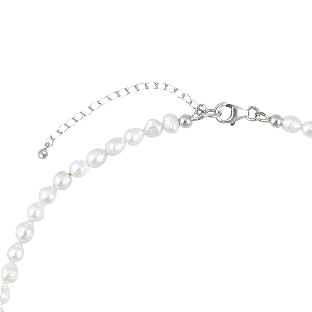 Collier d'atelier perle, boule Larimar, rhodié | Marco Schreier