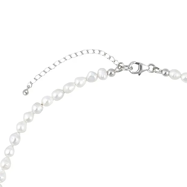 Collana Atelier perla, Larimar, rodiato | grossista gemme e pietre curative