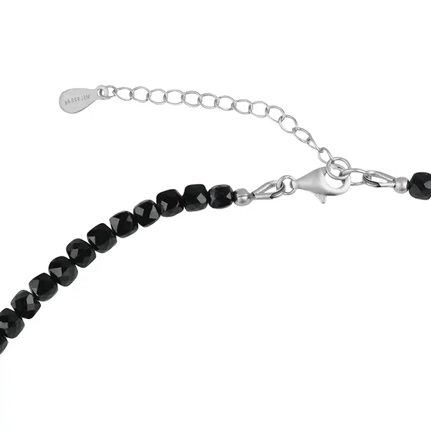 Collier de créateurs en tourmaline, cubes, rhodié | Marco Schreier