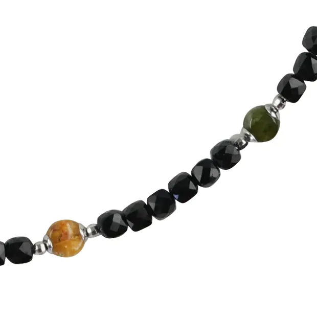 Collier de créateurs en tourmaline, cubes, rhodié | Marco Schreier