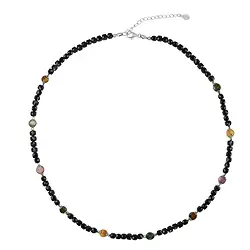 241018260033 Catene di atelier con tormaline (nere, colorate), cubetti (4 mm), placcata in rodio | Marco Schreier