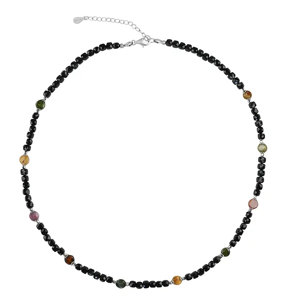 Collier de créateurs en tourmaline, cubes, rhodié | Marco Schreier