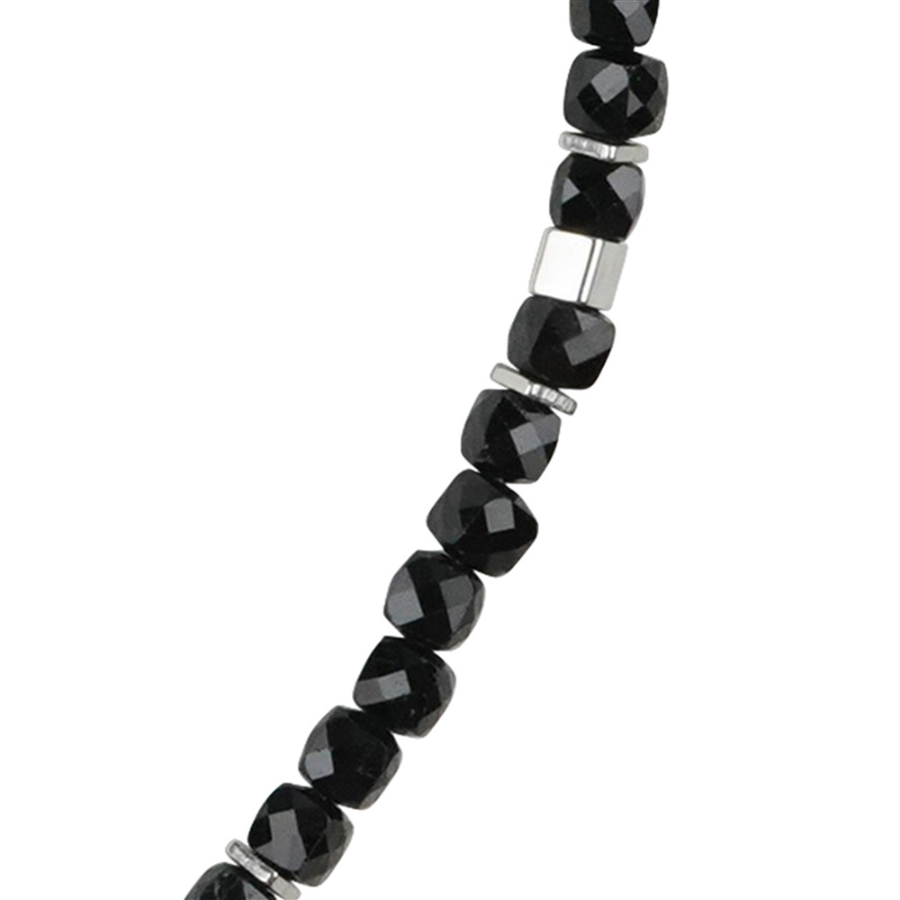 Collier de créateurs Schorl (stab.), cubes (4 mm), rhodiés | Marco Schreier