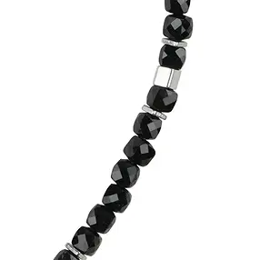 Collares de diseño de Turmalina negra (chorlo) (estabilizado), cubitos (4 mm), rodinados | Marco Schreier