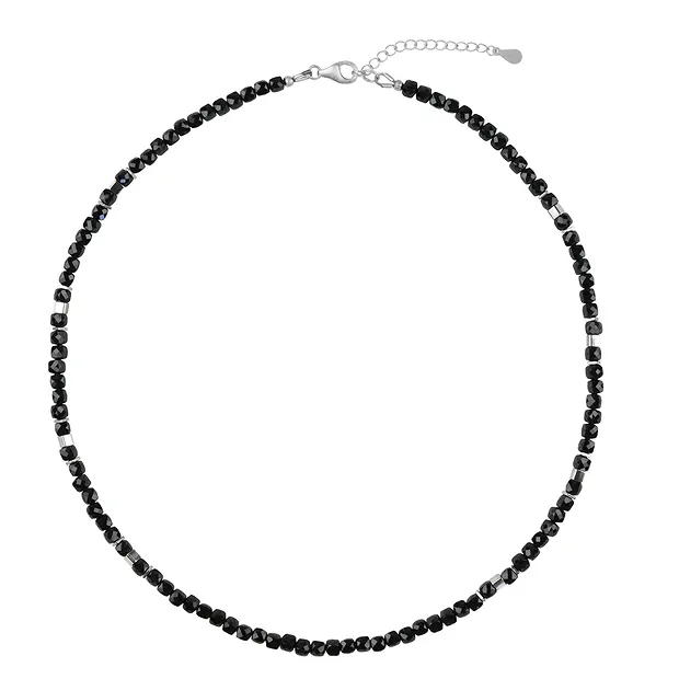 Atelierkette Schörl (stab.), Würfel (4mm), rhodiniert | Marco Schreier