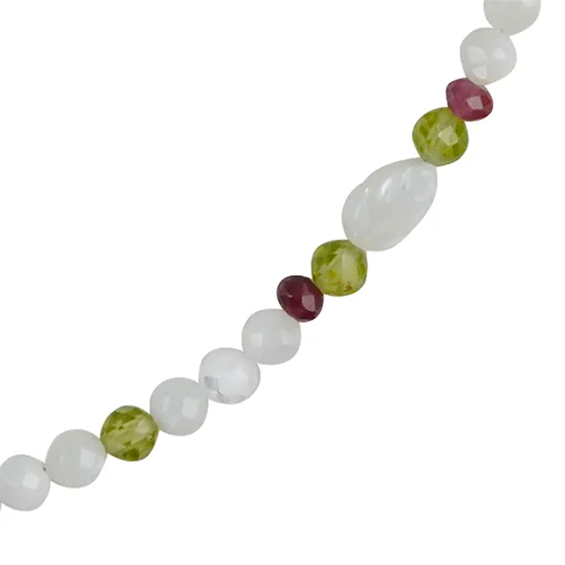 Catena di atelier in madreperla, Peridoto, tormalina, placcata in rodio | Marco Schreier