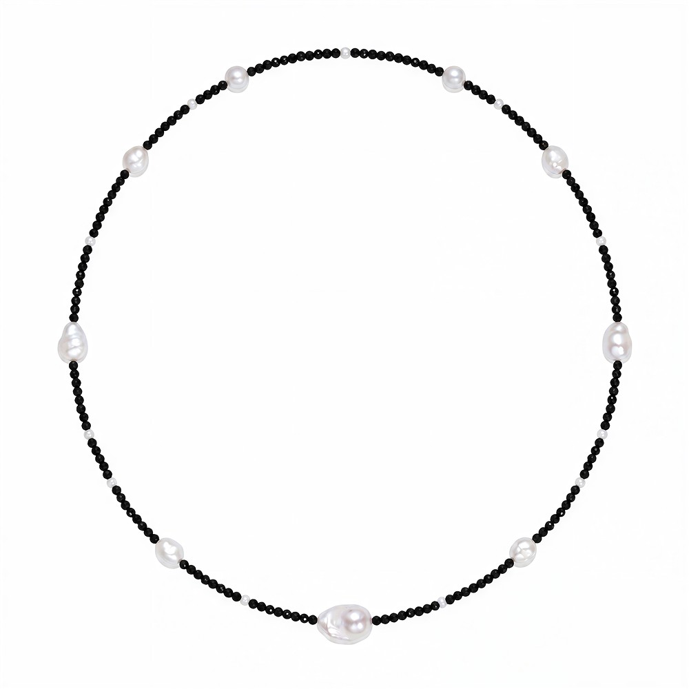 Collana con perla d'acqua dolce, Spinello, placcata in rodio | Marco Schreier