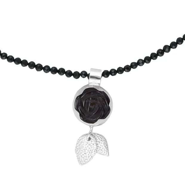 Atelierkette Onyx (gef.), Rose, Verlängerungskettchen | Marco Schreier