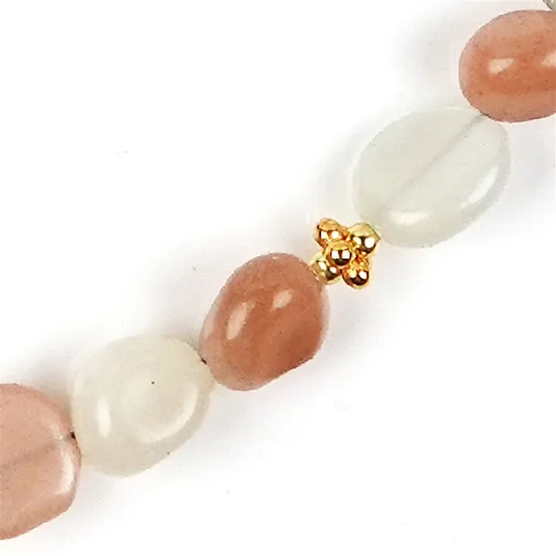 Collana Pietra di luna, pepite, placcata oro | grossista gemme e pietre curative