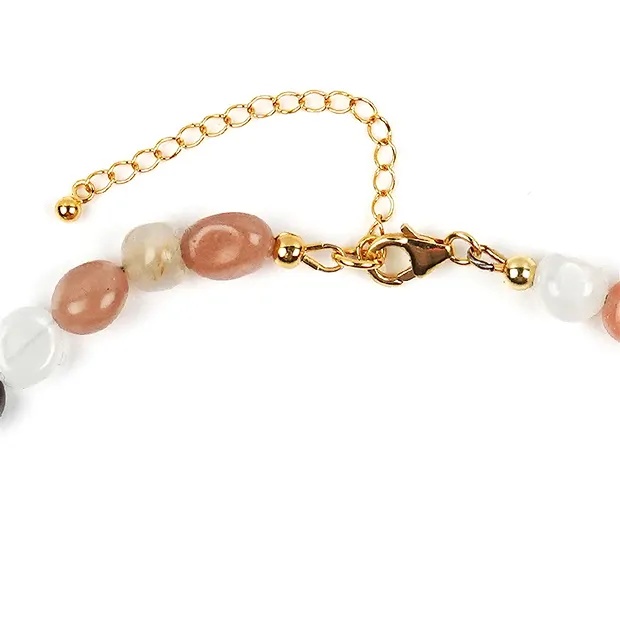 Collar Piedra de luna, pepitas, chapado en oro | Marco Schreier