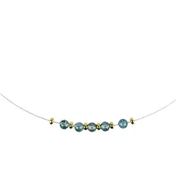 241109210017 Collar indigolita, cuentas, chapado en oro, cadena extensible | Marco Schreier