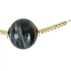 Collar Ojo de tigre/ halcón, chapado en oro, cadena extensible | Marco Schreier