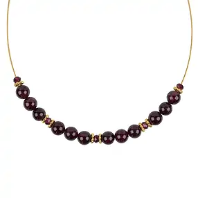 Collar de cuentas de granate, plata dorada, cadena extensible | Marco Schreier