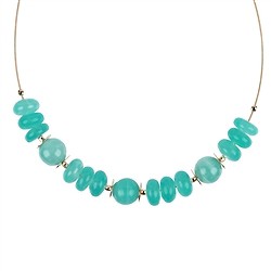 241109210041 Collier Amazonit, Button/Kugel, vergoldet, Verl&#xE4;ngerungskettchen | Marco Schreier