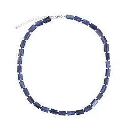 241118200041 Atelierkette Disthen (stab.), Zylinder (10 x 6mm), rhodiniert, Verlängerungskettchen | Marco Schreier