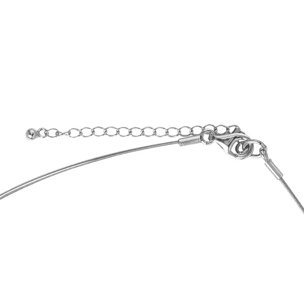 Collier Rosenquarz, Blatt, rhodiniert, Verlängerungskettchen | Marco Schreier