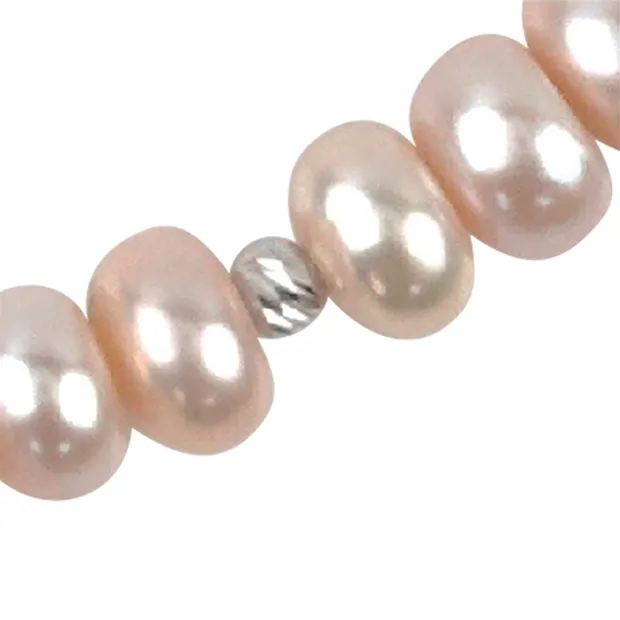 Collier Quartz rose, feuille, rhodié, Chaîne d'extension | Marco Schreier