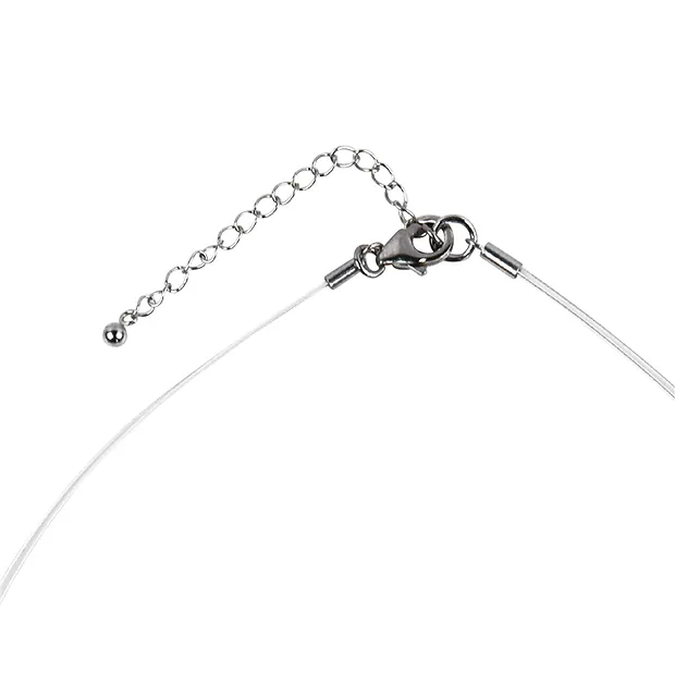 Collana in corallo pietrificato con incastonatura, rodiato, catena di prolungamento | Marco Schreier