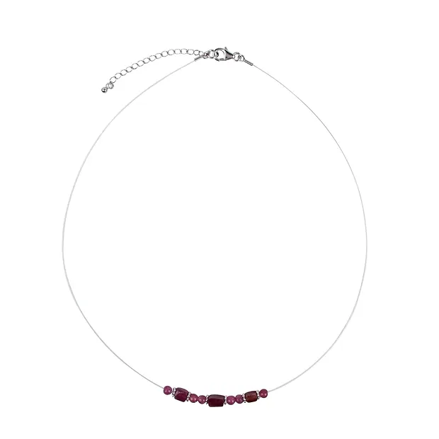 Collier Turmalin (rosa), Silber rhodiniert, Verlängerungskettchen | Marco Schreier