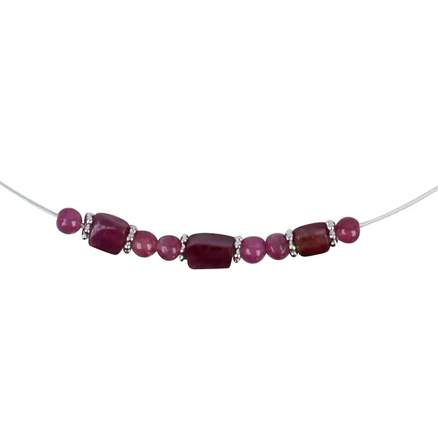 Collier Turmalin (rosa), Silber rhodiniert, Verlängerungskettchen | Marco Schreier