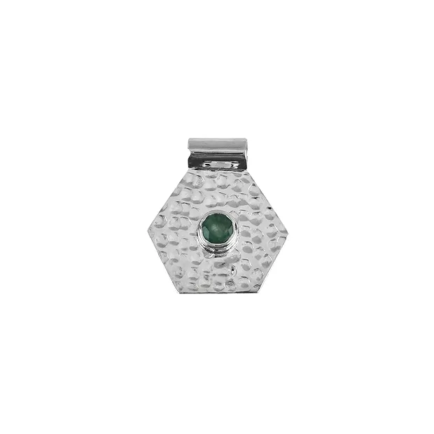 Pendant emerald, hexagon, 2.0 cm | wholesaler gems, healing stones & jewelry