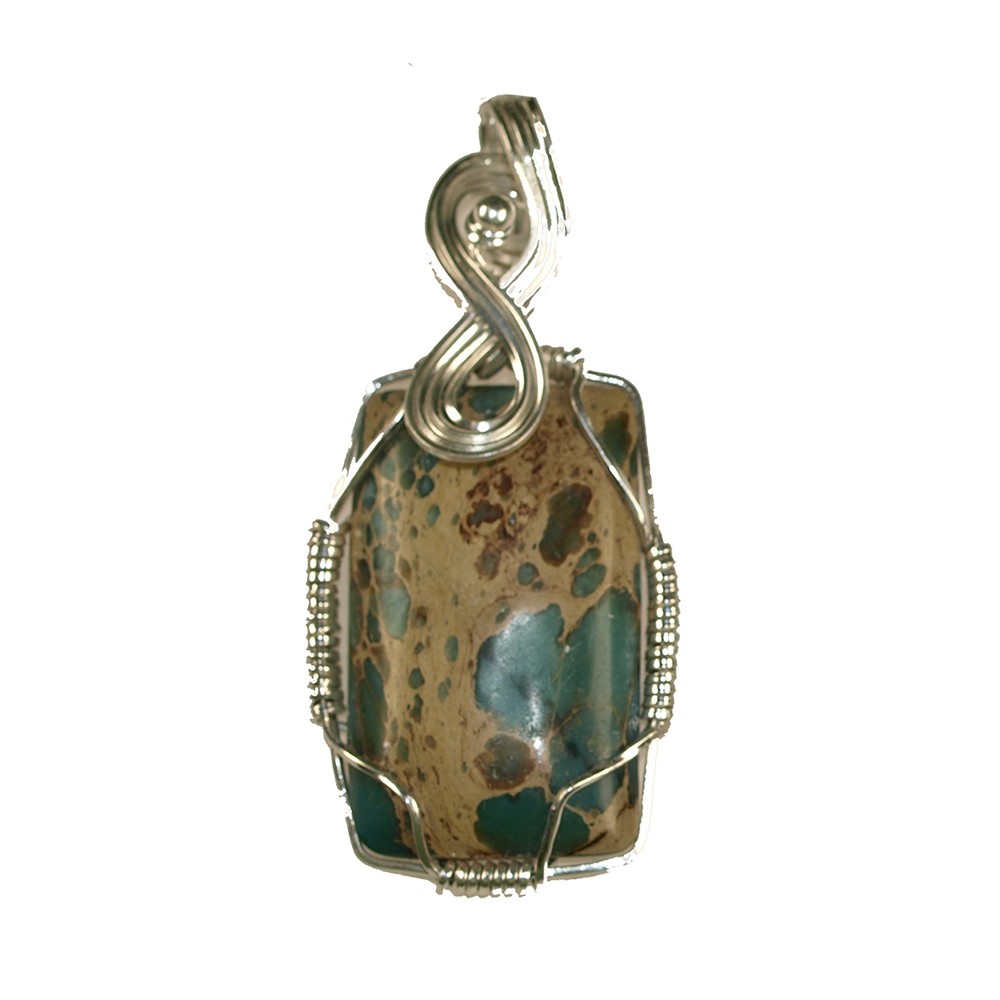 Pendant chrysocolla in rhyolite, 5.0 cm | wholesaler gems & healing stones