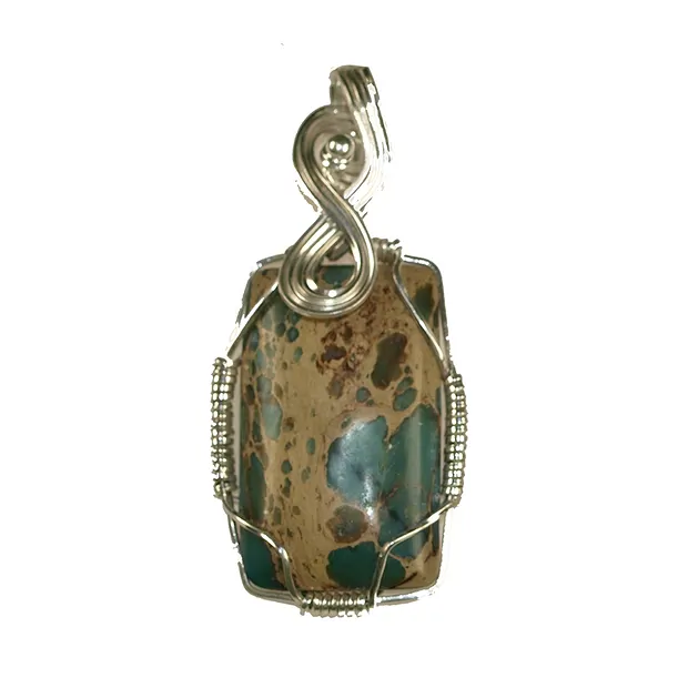 Anhänger Chrysocoll in Rhyolith, 5,0cm | Edelsteine, Heilsteine & Schmuck-Handel