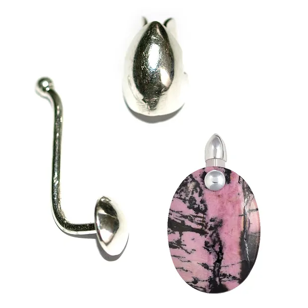 Interchangeable bar "Classic" silver, 18mm | wholesaler gems & healing stones