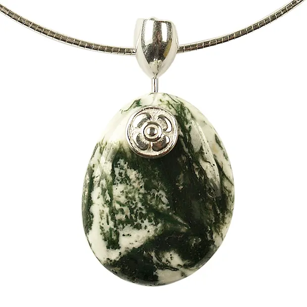 Interchangeable bar "Flower" silver, 22mm | wholesaler gems & healing stones