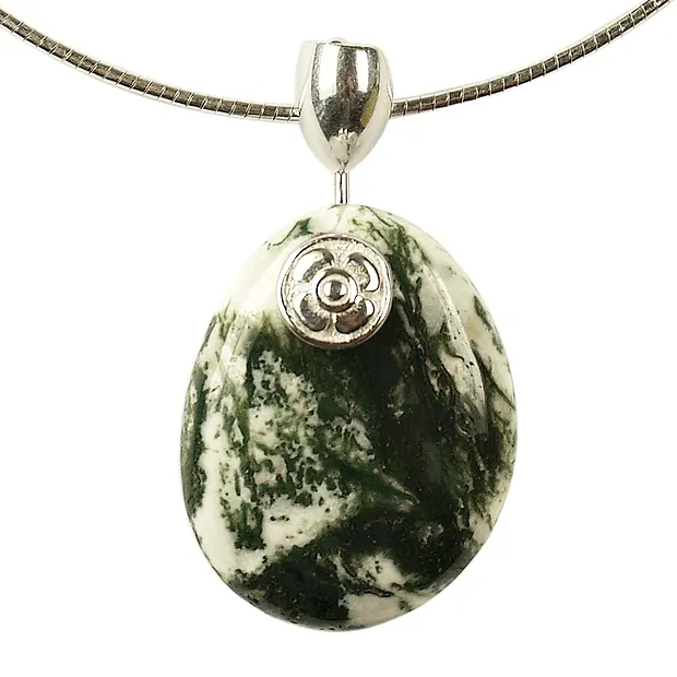 Interchangeable bar "Flower" silver, 18mm | wholesaler gems & healing stones