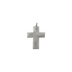 242005110050 Passion cross" pendant, wide, frosted, 2.4 cm | wholesaler gems & healing stones