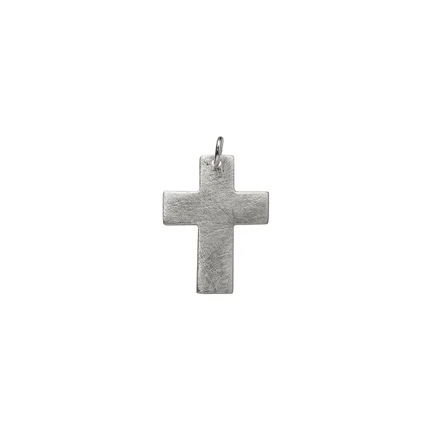 Passion cross" pendant, wide, frosted, 2.4 cm | wholesaler gems & healing stones
