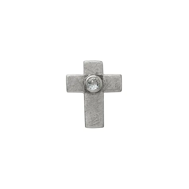 Anhänger "Passions-Kreuz" mit Topas, mattiert, 2,0cm | Marco Schreier