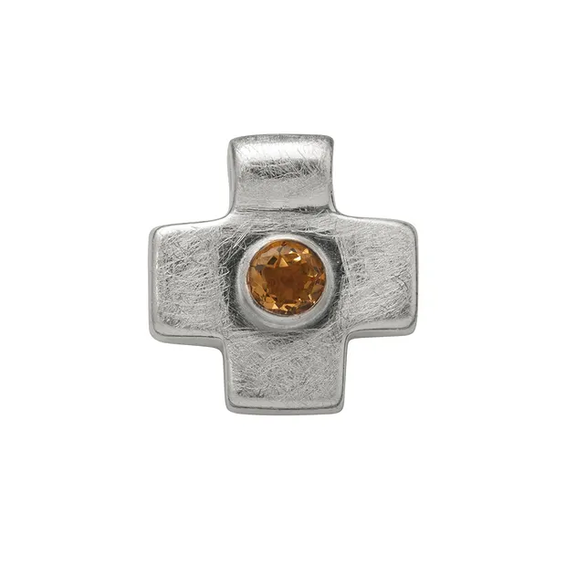 Anhänger "Griechisches-Kreuz", Citrin, 1,9cm, matt | Marco Schreier