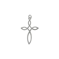 242005110054 Infinity cross" pendant, frosted, 3.8 cm | wholesaler gems & healing stones