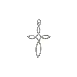 242005110054 Infinity cross" pendant, frosted, 3.8 cm | wholesaler gems & healing stones