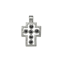 242005110062 Passion Cross" pendant with Hematite, frosted, 3.2 cm | Marco Schreier