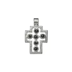 242005110062 Passion Cross" pendant with Hematite, frosted, 3.2 cm | Marco Schreier
