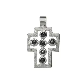 Pendentif "Croix de la Passion" avec Hématite, mat, 3,2cm | Marco Schreier