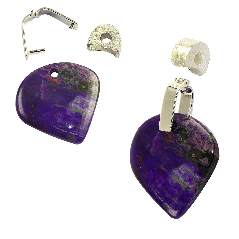 Fiocco intercambiabile per pietre forate anteriori "Design" argento lucido/opaco, 24 x 13 mm (grande)  | Marco Schreier