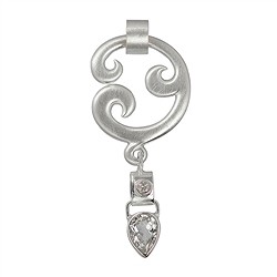 242005150037 Colgante "Paisley", plata, Topacio (blanco), 6 cm | Marco Schreier